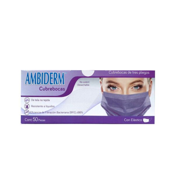 CUBREBOCAS ADULTO PLISADO VIOLETA