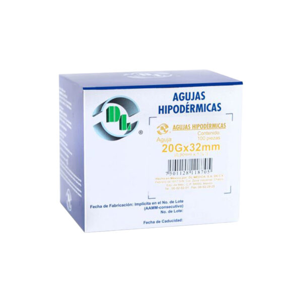 AGUJAS HIPODÉRMICAS 20GX32MM, DL.