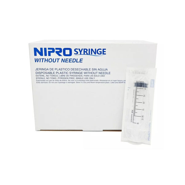JERINGAS DE 50ML SIN AGUJA POR CAJA NIPRO