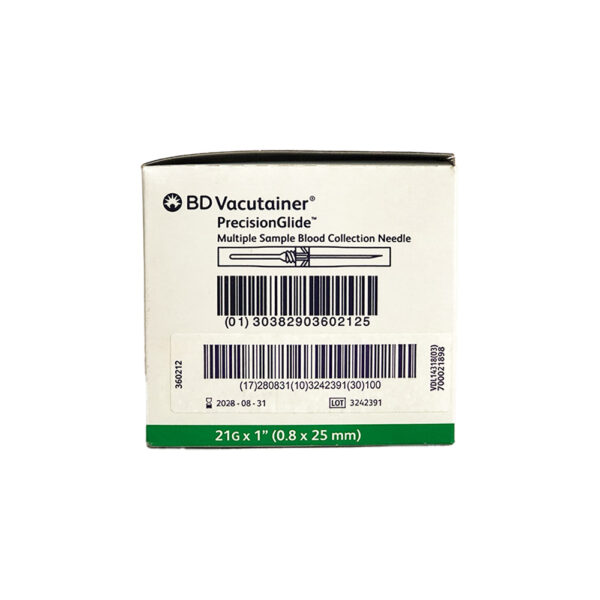 AGUJA PARA RECOLECCIÓN DE SANGRE 21G x 1" BD VACUTAINER - Image 2