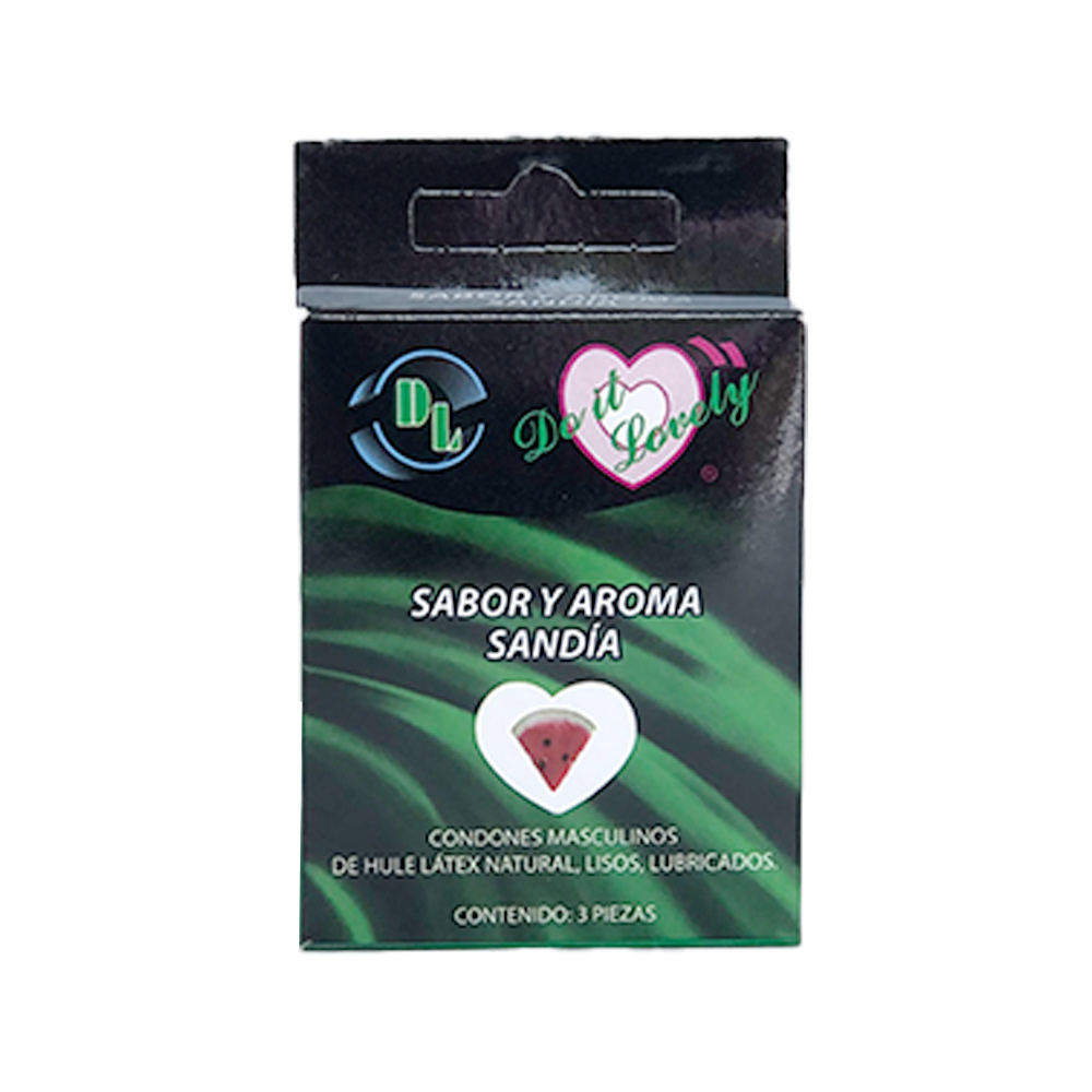 Condones sabor sandia. Distruidos por Veli Medical Insumos Médicos.