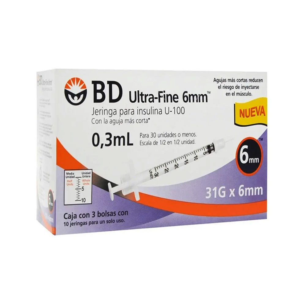JERINGA INSULINA 0.3ml 31g x 6mm BD ULTRA-FINE - Image 2